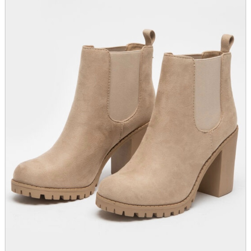 SODA lug sole ankle booties